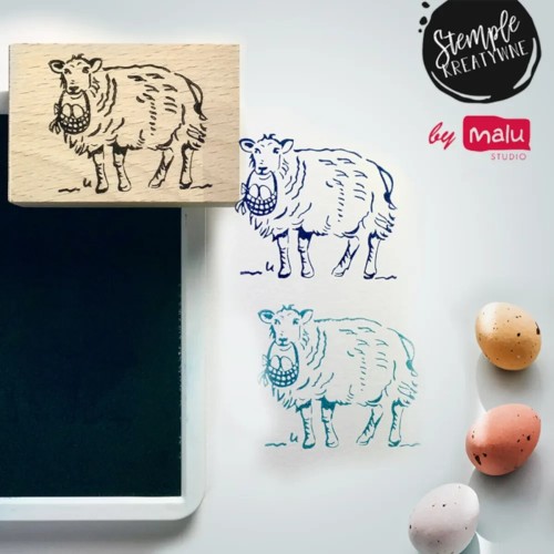 Wielkanocny Baranek Stempel drewniany