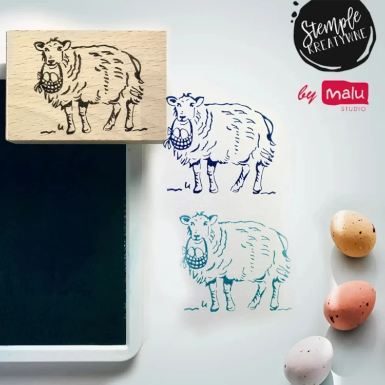 Wielkanocny Baranek Stempel drewniany