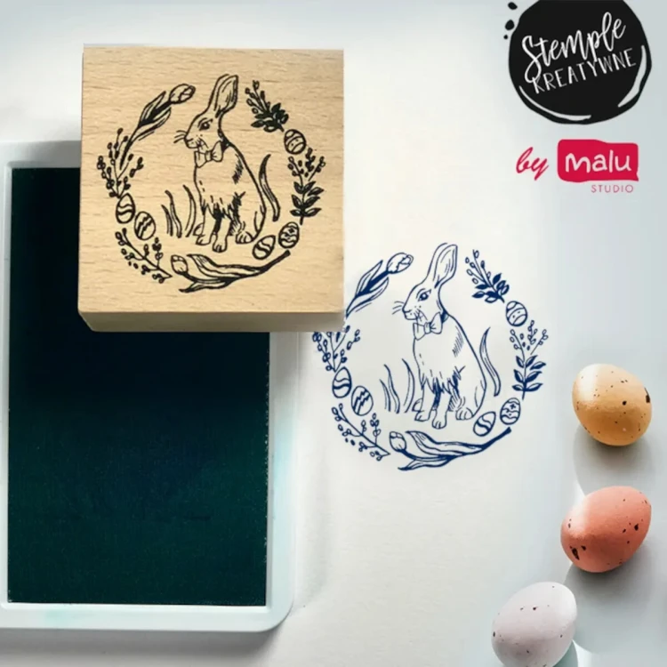 Wielkanocny Zając Stempel drewniany