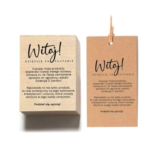 Witaj Dziękuje za zaufanie, napis uniwersalny