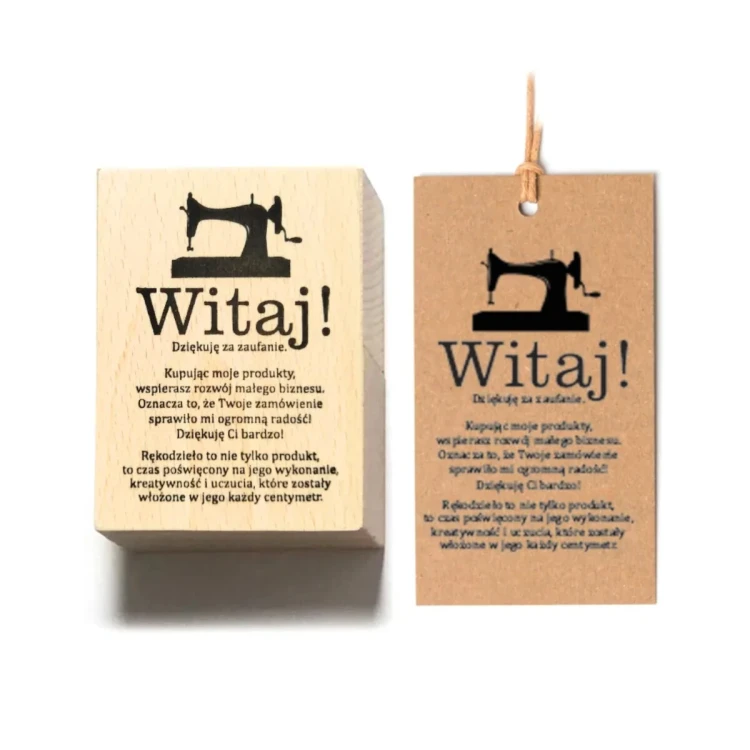 Witaj Dziękuje za zaufanie - Maszyna do szycia
