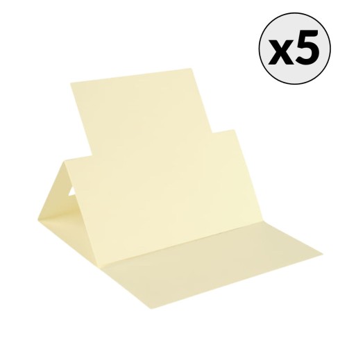 Baza do kartki sztalugowa kwadratowa Kremowa 14 x 14 cm Rzeczy z Papieru 5 sztuk