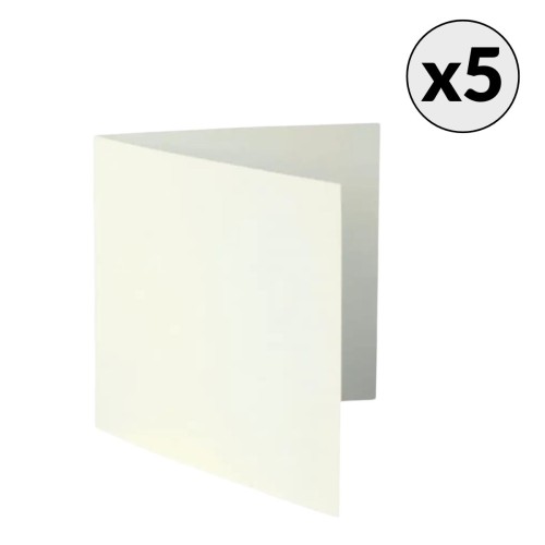 Baza do kartki Kwadrat Kremowa 14 x 14 cm Rzeczy z Papieru 5 sztuk