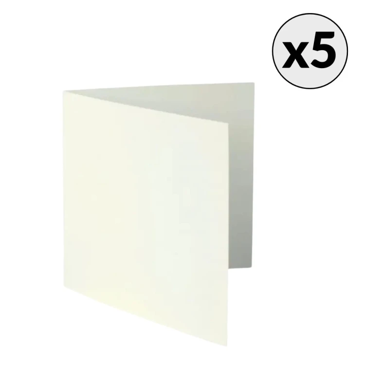 Baza do kartki Kwadrat Kremowa 14 x 14 cm Rzeczy z Papieru 5 sztuk