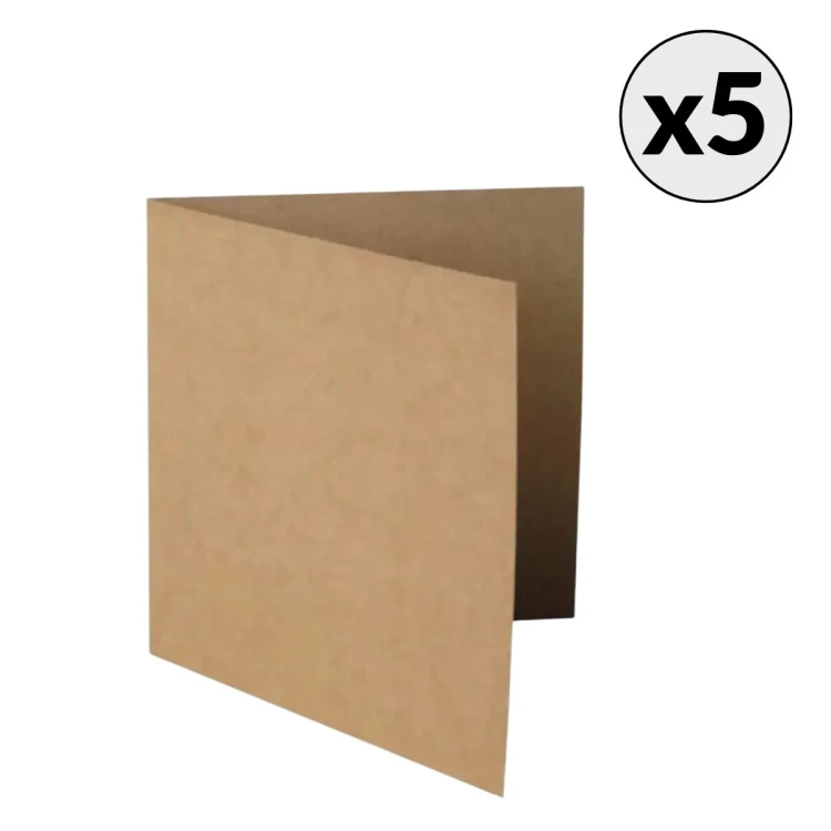 Baza do kartki Kwadrat Kraft 14 x 14 cm Rzeczy z Papieru 5 sztuk