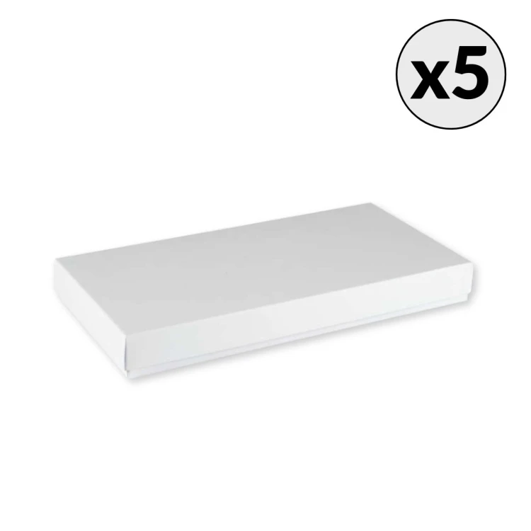 Pudełko pełne DL Białe niskie 11 x 22 cm Rzeczy z Papieru 5 sztuk