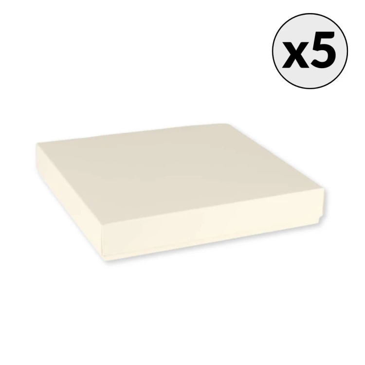 Pudełko pełne Kwadrat Kremowe niskie 15 x 15 cm Rzeczy z Papieru 5 sztuk