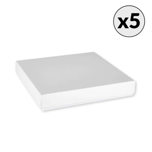 Pudełko pełne Kwadrat Białe niskie 15 x 15 cm Rzeczy z Papieru 5 sztuk