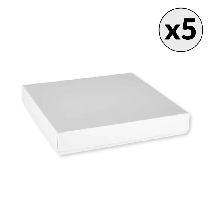 Pudełko pełne Kwadrat Białe niskie 15 x 15 cm Rzeczy z Papieru 5 sztuk