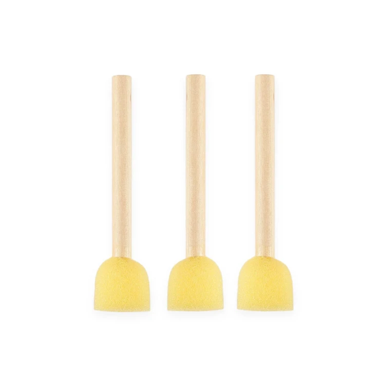 Pędzle gąbkowe okrągłe 2 cm 3 sztuki