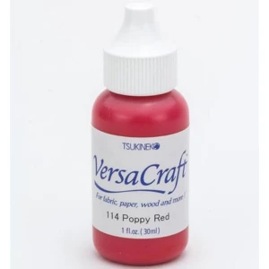 Reinker do tuszu do tkanin VersaCraft Poppy Red 30 ml – Tsukineko