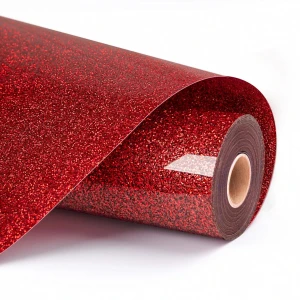 Folia termotransferowa LOKLiK Brokat – czerwona – 30,5 x 90 cm