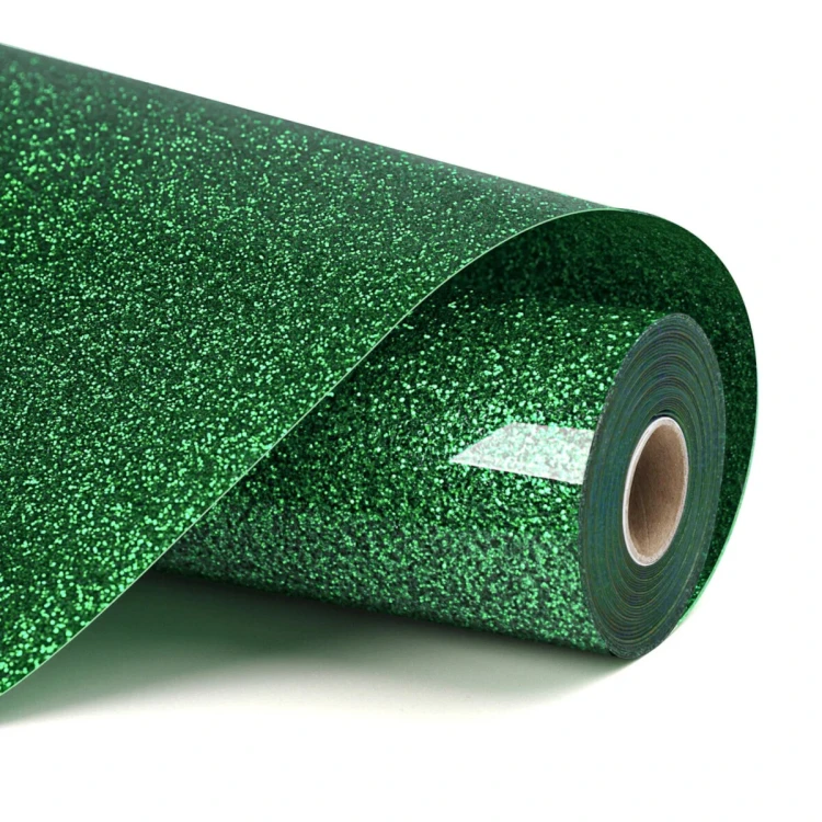 Folia termotransferowa LOKLiK Brokat – zielona – 30,5 x 90 cm