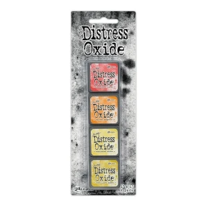 Zestaw tuszów Ranger Distress Mini Oxide Ink Kit 14 Tim Holtz 4 tusze