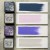 Cztery kolory tuszu Distress Mini Oxide z zestawu Kit 17: Chipped Sapphire, Milled Lavender, Wilted Violet i Lost Shadow ułożone razem