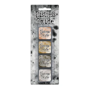 Zestaw tuszów Ranger Distress Mini Oxide Ink Kit 18 Tim Holtz 4 tusze