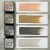 Cztery kolory tuszu Distress Mini Oxide z zestawu Kit 18: Tea Dye, Brushed Corduroy, Scorched Timber i Pumice Stone ułożone razem