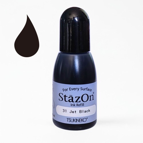 Tusz uzupełniający Tsukineko StazOn Jet Black 15 ml