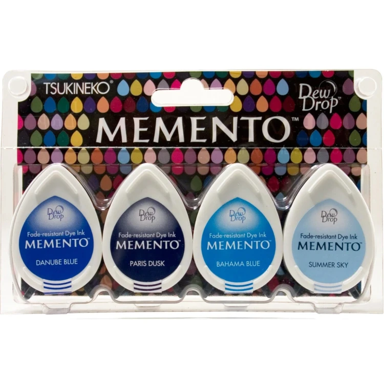Tusze do stempli Tsukineko Memento Dew Drop Ocean 4 sztuki