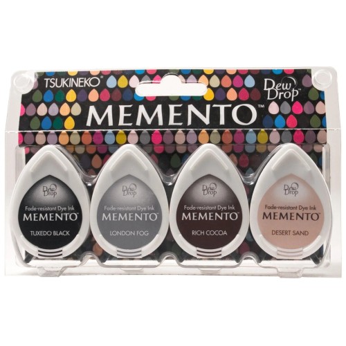 Tusze do stempli Tsukineko Memento Dew Drop Stone Mountain 4 sztuki