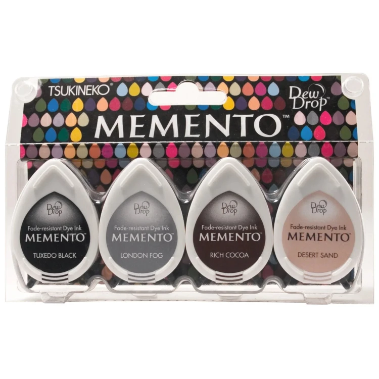 Tusze do stempli Tsukineko Memento Dew Drop Stone Mountain 4 sztuki