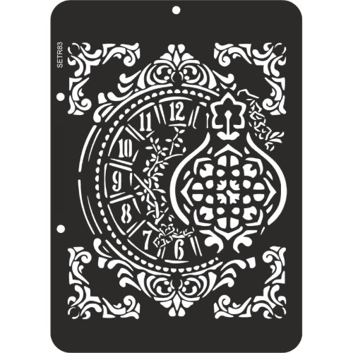 Szablon plastikowy ScrapEgo zegar ornament 15 x 21 cm SETR83