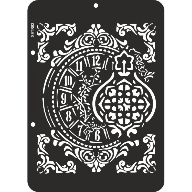 Szablon plastikowy ScrapEgo zegar ornament 15 x 21 cm SETR83