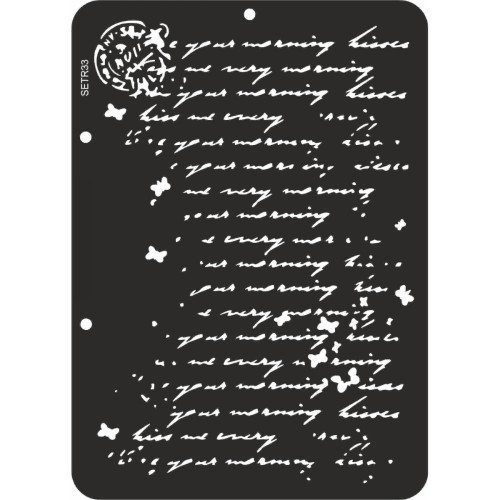 Szablon plastikowy ScrapEgo pismo miłosne i motyle 15 x 21 cm SETR33