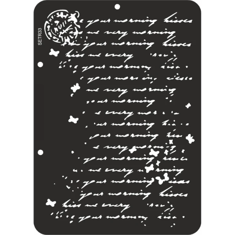 Szablon plastikowy ScrapEgo pismo miłosne i motyle 15 x 21 cm SETR33