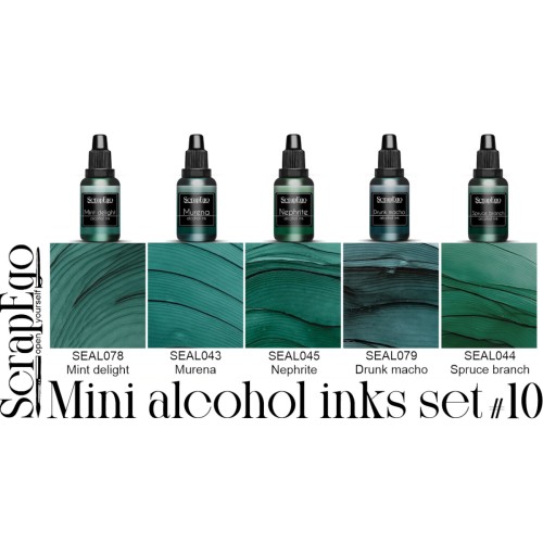 Zestaw tuszów alkoholowych mini 5 x 5ml ScrapEgo nr 10