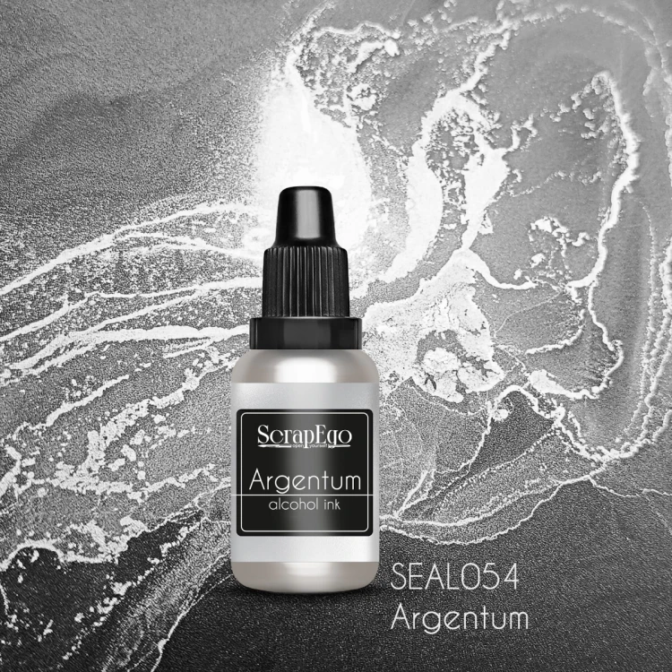 Tusz alkoholowy metaliczny Argentum ScrapEgo 15 ml