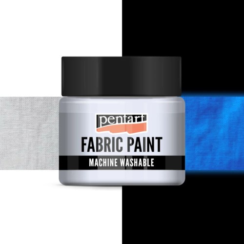 Farba do tkanin świecąca w ciemności Pentart jasnoniebieska 30 ml