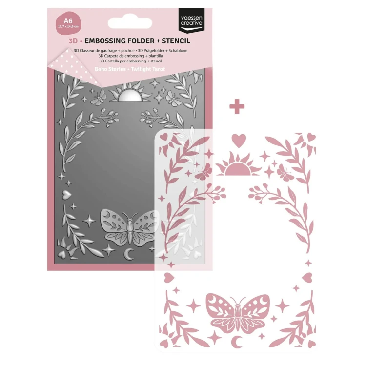 Folder do embossingu 3D + szablon Vaessen Creative Twilight Tarot A6