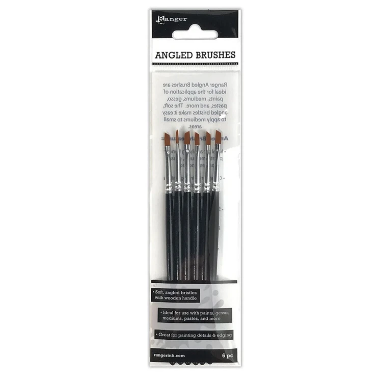 Pędzle skośne Ranger Angled Brushes 6 sztuk
