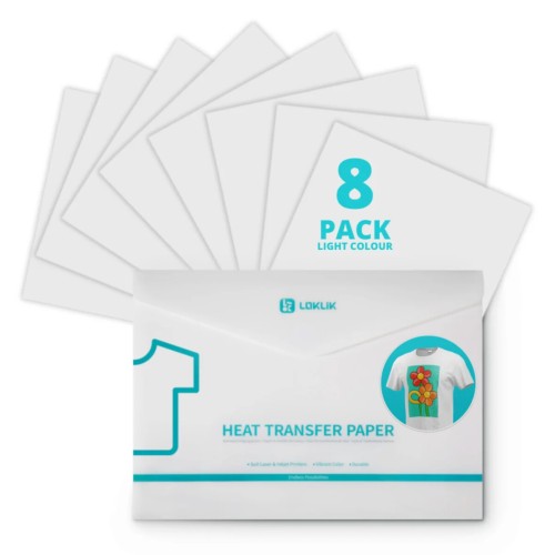 Papier termotransferowy LOKLiK do jasnych tkanin 8 sztuk