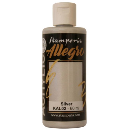 Farba akrylowa Stamperia Allegro srebrna 60 ml