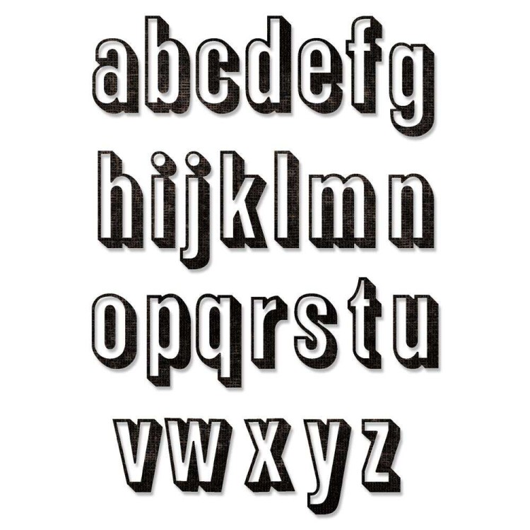 Zestaw wykrojników Thinlits Alphanumeric Shadow Lower 26szt.