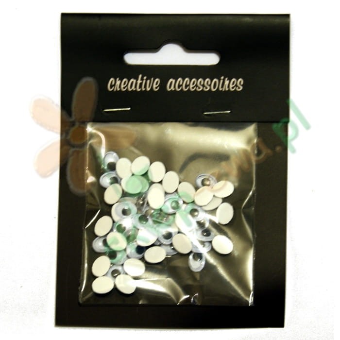 Oczy z ruchomą źrenicą samoprzylepne 5x7mm