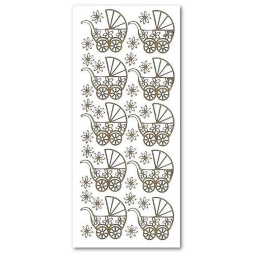 WÓZEK DZIECIĘCY Naklejki ażurowe złote