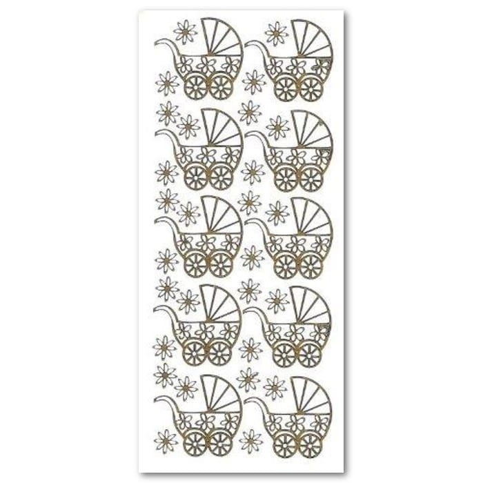 WÓZEK DZIECIĘCY Naklejki ażurowe złote