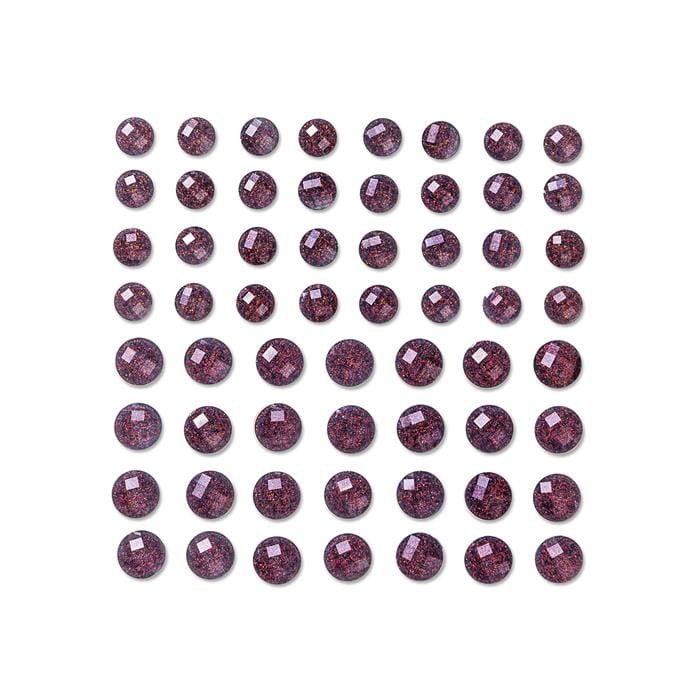 Kryształki samoprzylepne z brokatem 8&10mm SILVER