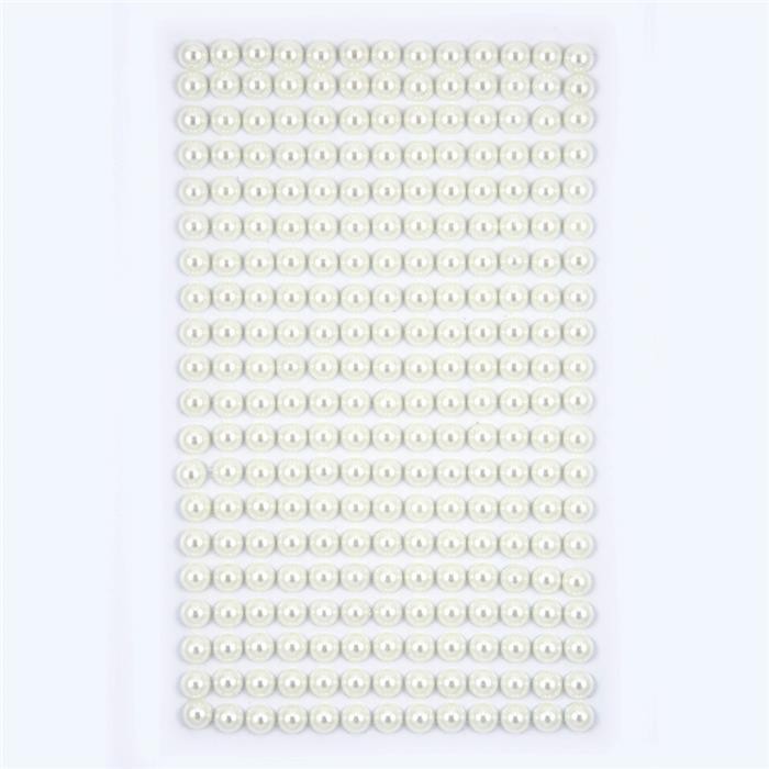 Perełki samoprzylepne 6mm Kość Słoniowa 260szt.