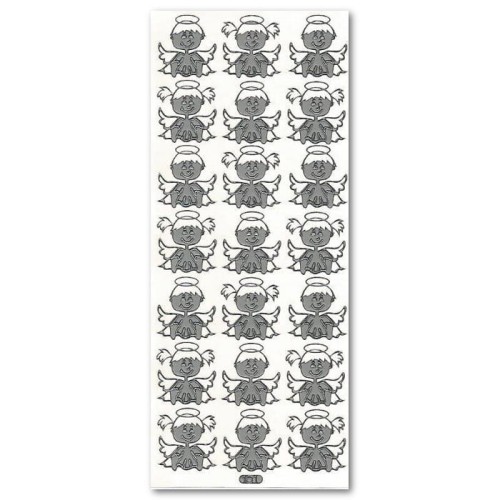 ANIOŁKI MAŁE Naklejki ażurowe srebrne