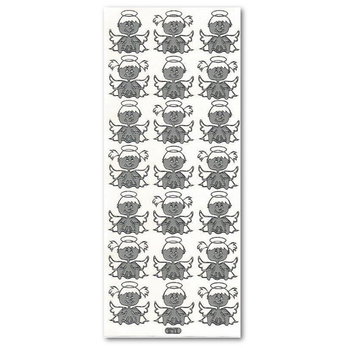 ANIOŁKI MAŁE Naklejki ażurowe srebrne