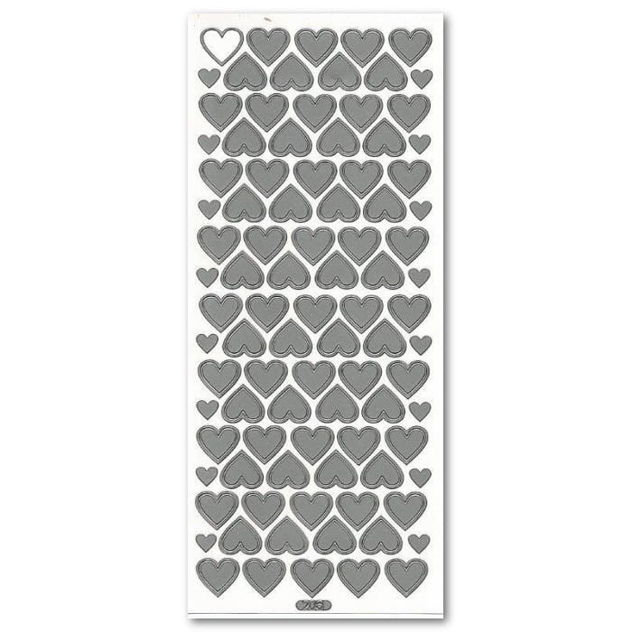 SERCE 2 Naklejki ażurowe srebrne