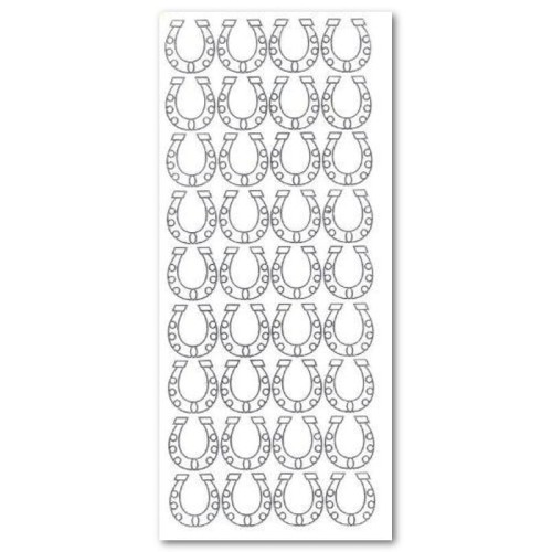 PODKOWA Naklejki ażurowe srebrne