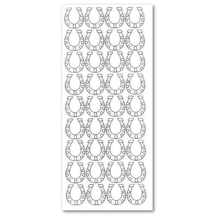 PODKOWA Naklejki ażurowe srebrne