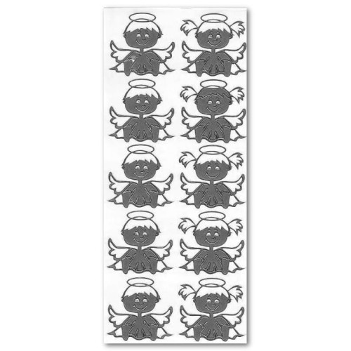 ANIOŁKI DUŻE Naklejki ażurowe srebrne