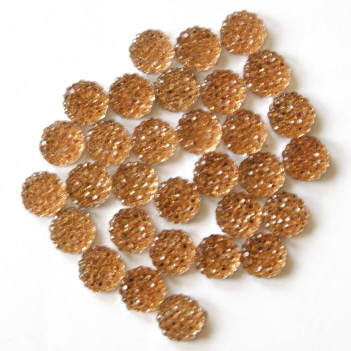 Kryształki z mikrostrukturą 10mm ok. 30szt. BRĄZOWY