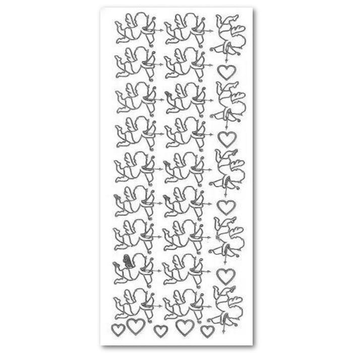 AMOREK Naklejki ażurowe srebrne